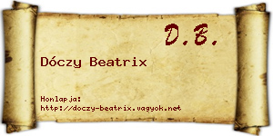 Dóczy Beatrix névjegykártya