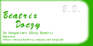 beatrix doczy business card